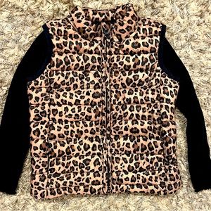 Gap kids lightweight puffer vest with turtleneck thermal long sleeve.